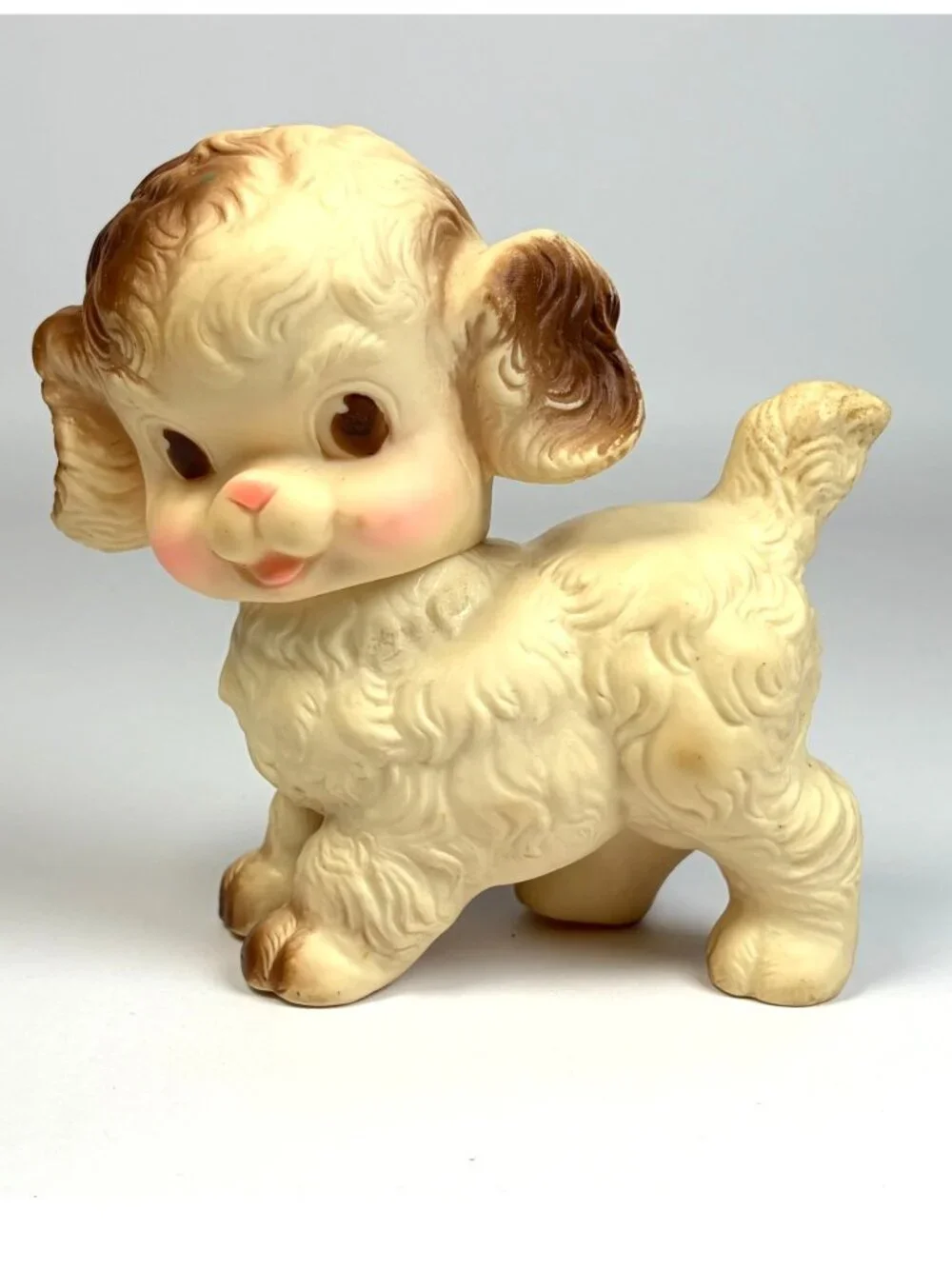 Vintage The Sun Rubber Co. Dog Squeaky Figurine 1950s Baby Toy Nursery Decor